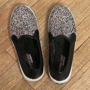 Skechers Street Women's Black and Multi-Color Glitter Sneakers